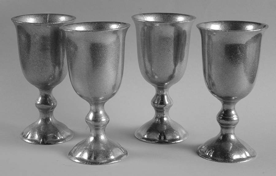 Pewter Hollowware Water Goblet - Set of 4 by Unknown Manufacturer-1