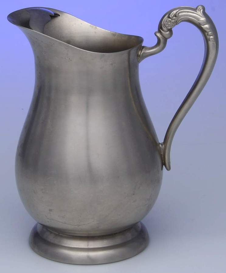 Pewter Hollowware 80 Oz Water Pitcher with Ice Lip by Unknown Manufacturer-1