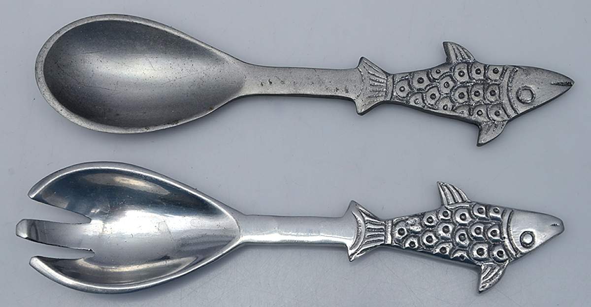 Pewter Hollowware Fish Serving Set by Unknown Manufacturer-1