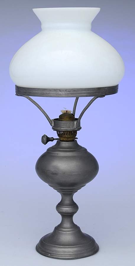 Pewter Hollowware Oil Lamp Base No Globe by Unknown Manufacturer-1