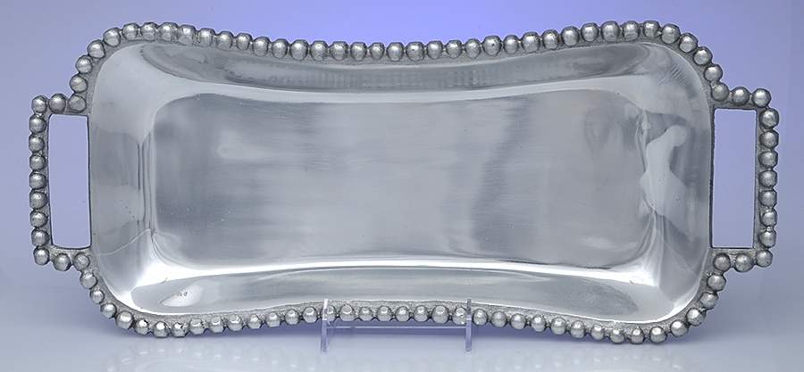Pewter Hollowware 16" Handled Rectangular Tray by Unknown Manufacturer-1