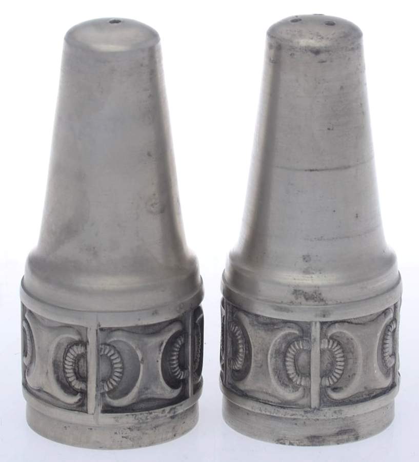 Pewter Hollowware Salt and Pepper Set by Unknown Manufacturer-1