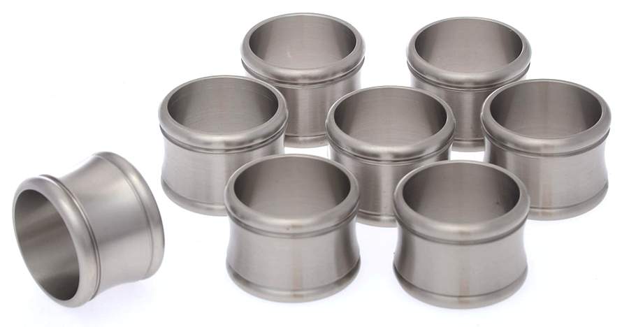 Pewter Hollowware Napkin Ring - Set of 8 by Unknown Manufacturer-1