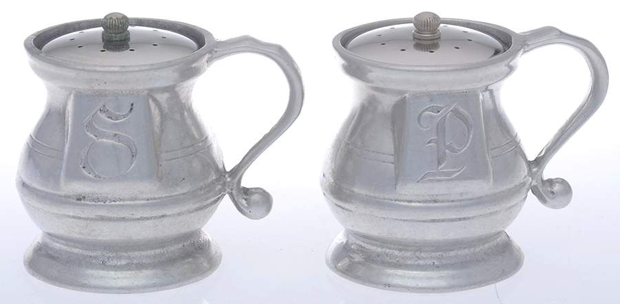 Pewter Hollowware Salt and Pepper Set by Unknown Manufacturer-1