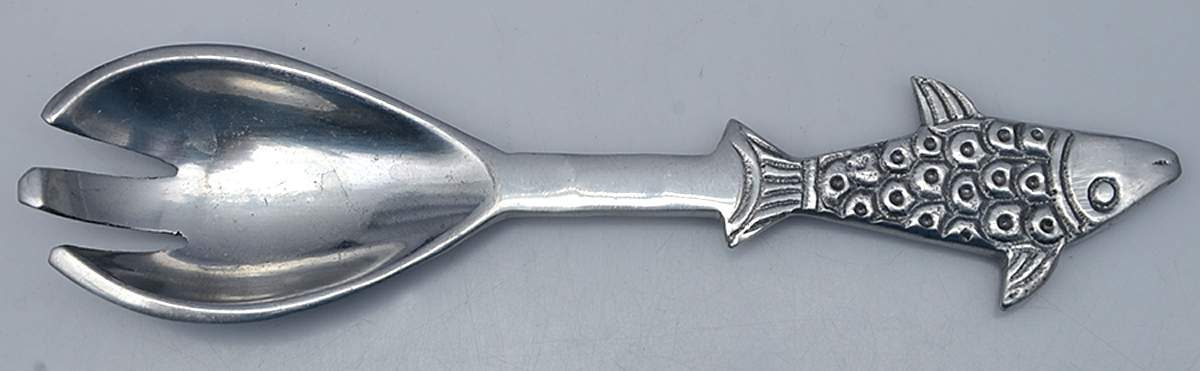 Pewter Hollowware Large Solid Fish Serving Fork by Unknown Manufacturer-1