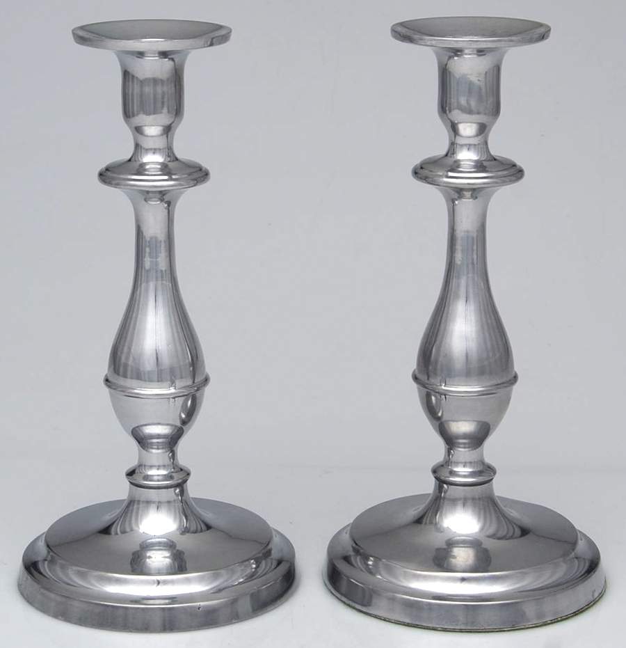 Pewter Hollowware Pair of 9" Candlesticks by Unknown Manufacturer-1