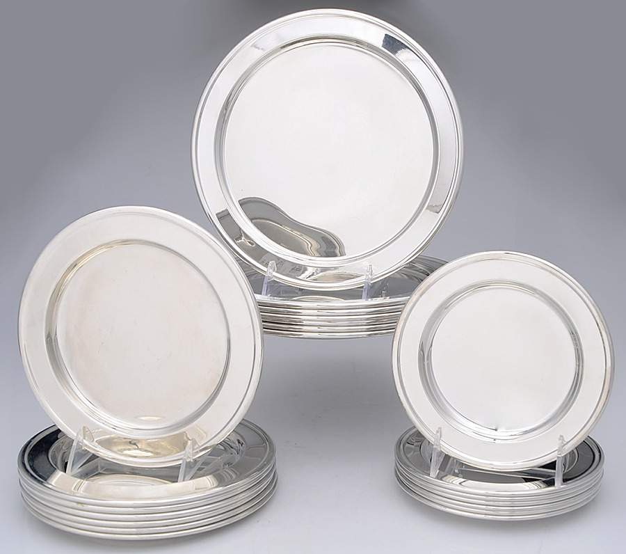 Pewter Hollowware 21 Piece Set (7 DP10, 7 SP8 & 7 BB) by Unknown Manufacturer-1