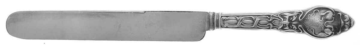 Douvaine (Sterling, 1890, Monograms) Old French Table Knife with Bolster by Unger Brothers-1