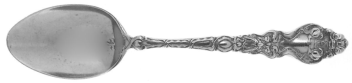 Douvaine (Sterling, 1890, Monograms) Dessert/Oval Soup Spoon by Unger Brothers-1