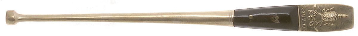 Siam (Brass)-Black Handle, Sitting Buddha Drink Muddler Spoon by Unknown Mfg Silver-1