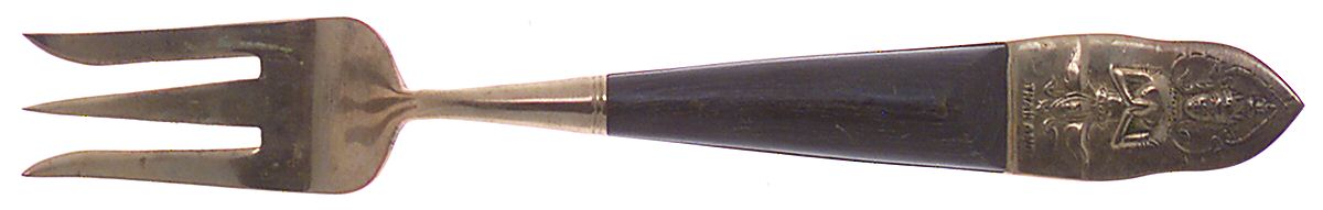 Siam (Brass)-Black Handle, Sitting Buddha Individual Salad Fork by Unknown Mfg Silver-1