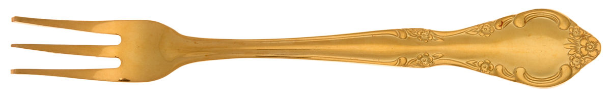 UNF503 (Gold Electroplate) Cocktail/Seafood Fork by Unknown Mfg Silver-1