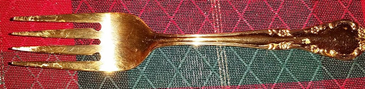 UNF503 (Gold Electroplate) Individual Salad Fork by Unknown Mfg Silver-1