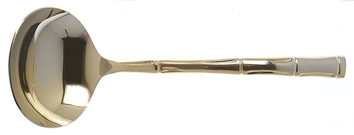 UNF519 (Gold Electroplate) Solid Gravy Ladle by Unknown Mfg Silver-1