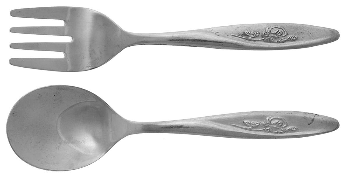 Evenflo (Stainless) 2 Pc Baby Set (BF, BS) by Unknown Mfg Silver-1