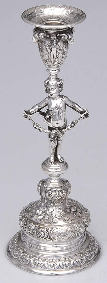 800-1 (Sterling, Hollowware) Candlestick with Bobeche by Unknown Manufacturer-1