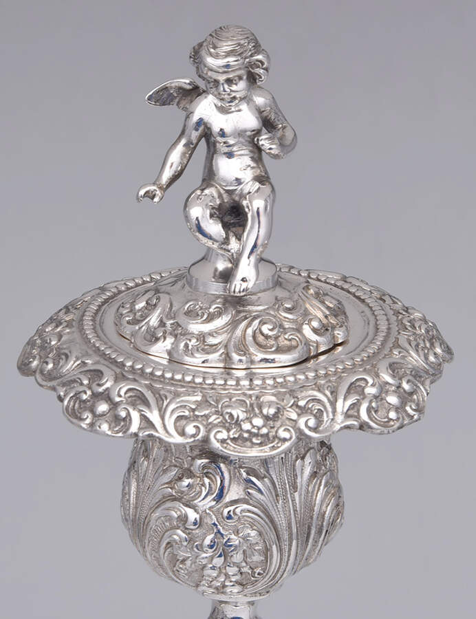 800-1 (Sterling, Hollowware) 3 Lt Candelabra, Solid W Bobech & Snuffer Finl S/2 by Unknown Manufacturer-3