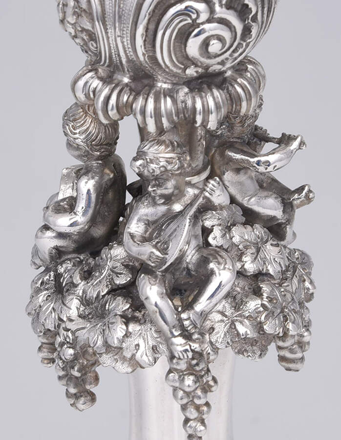 800-1 (Sterling, Hollowware) 3 Lt Candelabra, Solid W Bobech & Snuffer Finl S/2 by Unknown Manufacturer-2