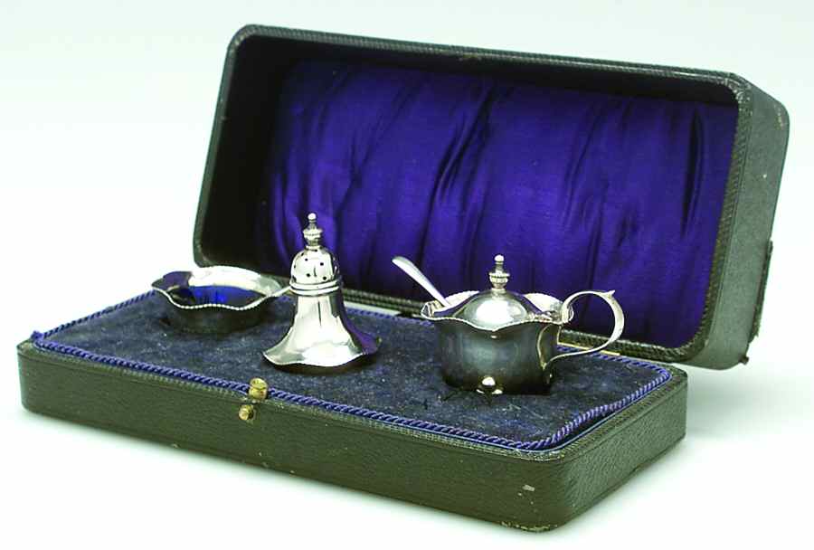 UNH2 (Sterling, Hollowware) Condiment-7pc Boxed Set by Unknown Manufacturer-1