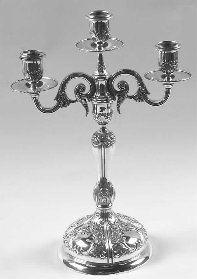 UNH3 (Sterling, Hollowware) Large 3-Light Candelabra by Unknown Manufacturer-1