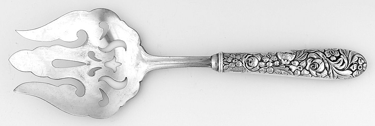 UNF544 (Sterling) Salad Serving Fork with Plated Prongs by Unknown Mfg Silver-1