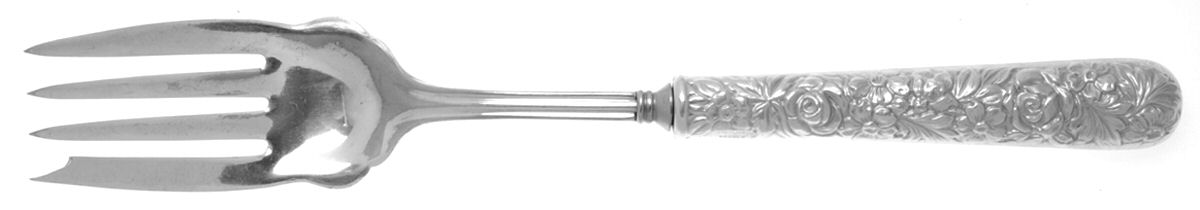 UNF544 (Sterling) Large Cold Meat Serving Fork, Plated Tines by Unknown Mfg Silver-1