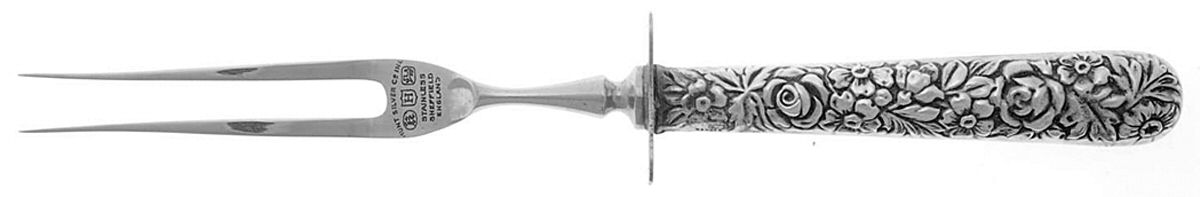 UNF544 (Sterling) Small Carving Fork W/Sterling Guard by Unknown Mfg Silver-1