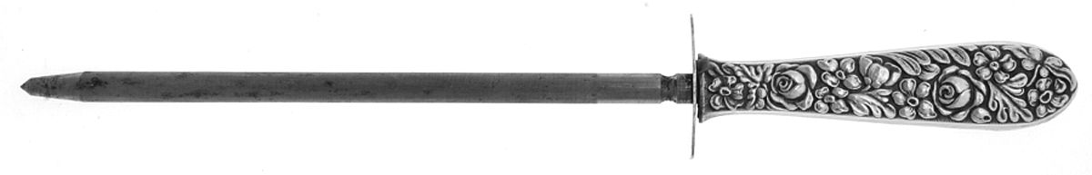 UNF544 (Sterling) Large Knife Sharpener-Steel Rod w/Sterling Guard by Unknown Mfg Silver-1