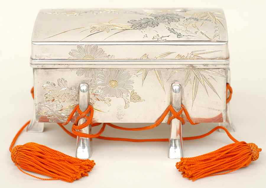 Japan Sterling Holloware Jewelry Box & Lid by Unknown Manufacturer-1