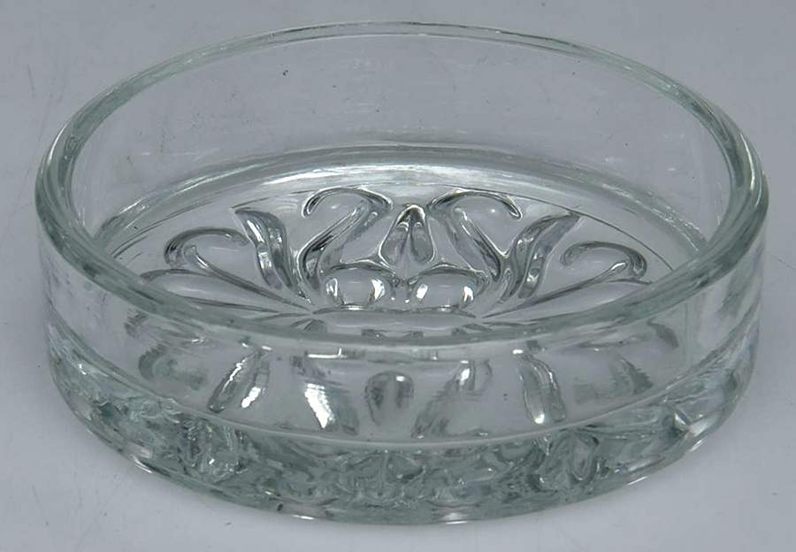 Glass and Plastic Liners (Hollowware) Round Roll Top Butter Glass Liner by Unknown Manufacturer-1