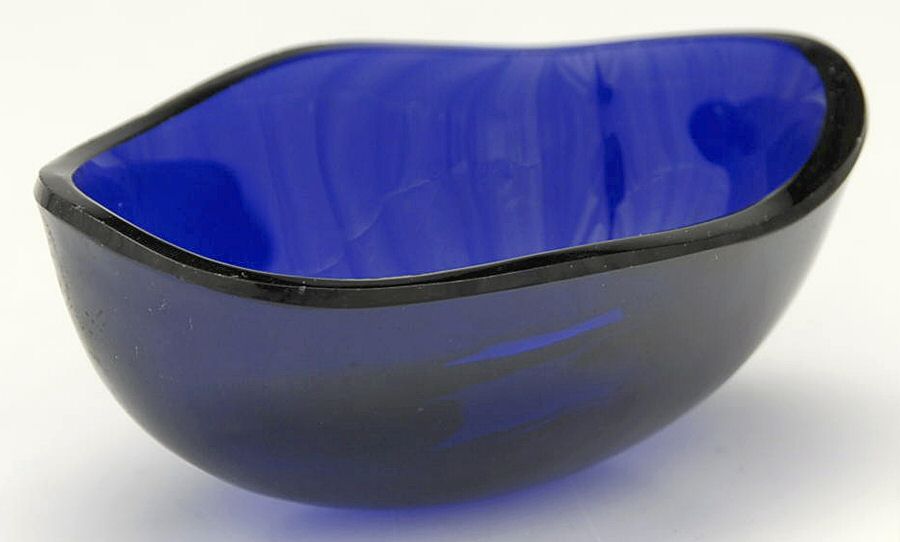 Glass and Plastic Liners (Hollowware) Cobalt Blue Salt Cellar Liner by Unknown Manufacturer-1