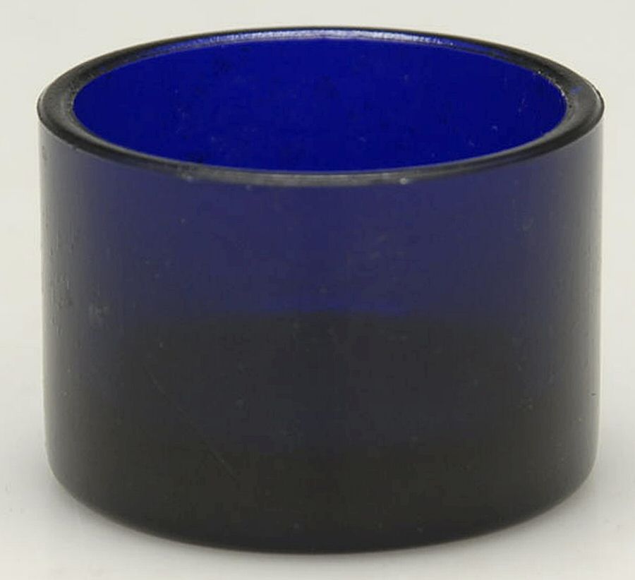 Glass and Plastic Liners (Hollowware) Cobalt Blue Salt Cellar Liner by Unknown Manufacturer-1