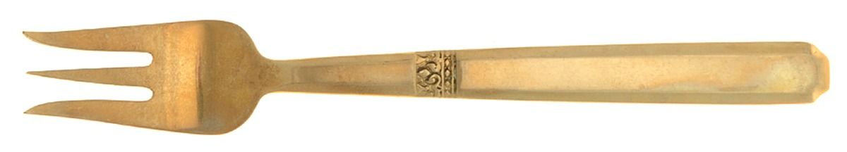 Kings Design (Bronzeware) Individual Salad Fork by Unknown Mfg Silver-1