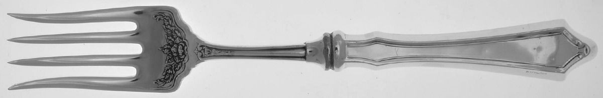 Sterling Flatware Medium Cold Meat Serving Fork, Plated Tines by Unknown Mfg Silver-1