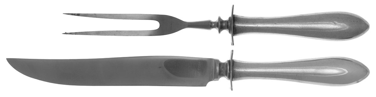 Sterling Flatware Small 2-Piece Steak Carving Set w/Stainless Blade by Unknown Mfg Silver-1