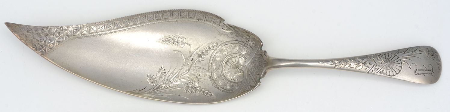 Sterling Flatware Small Fish Serving Knife, Bright Cut Solid Piece by Unknown Mfg Silver-1