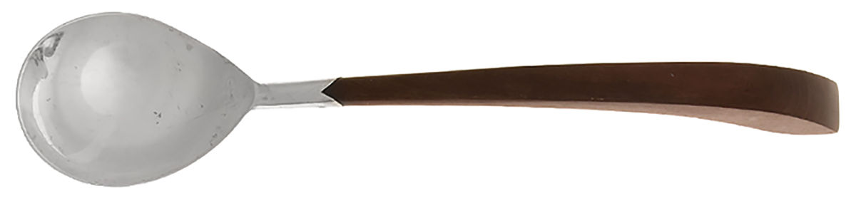 Sterling Flatware Salad Serving Spoon W/Wood Handle & Sterling Bow by Unknown Mfg Silver-1