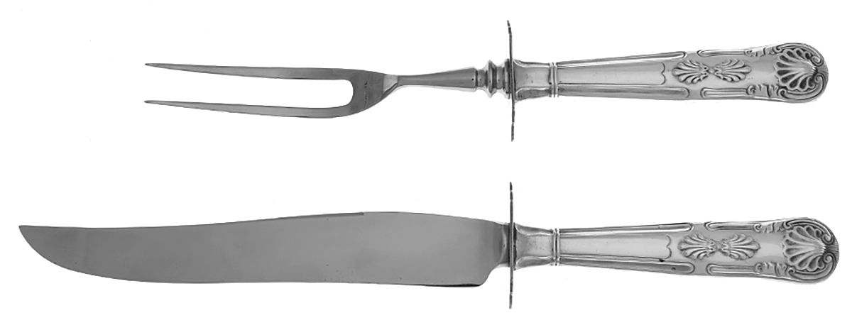 Sterling Flatware Small 2-Piece Steak Carving Set w/Stainless Blade by Unknown Mfg Silver-1