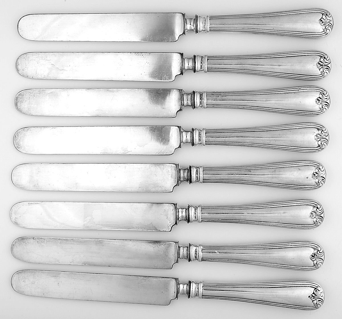 Sterling Flatware (Set of 8) Dessert Knife with Silverplate Blade by Unknown Mfg Silver-1