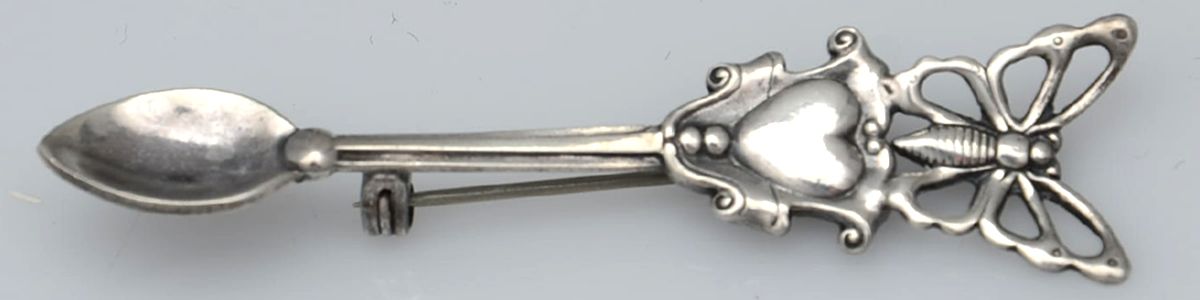 Sterling Flatware Lapel Pin by Unknown Mfg Silver-1
