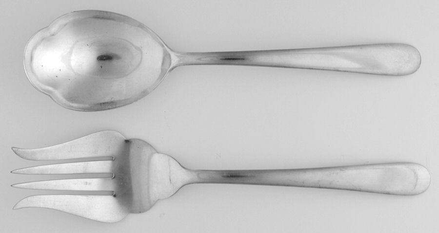 Sterling Flatware (2 Pc) Solid Salad Set by Unknown Mfg Silver-1