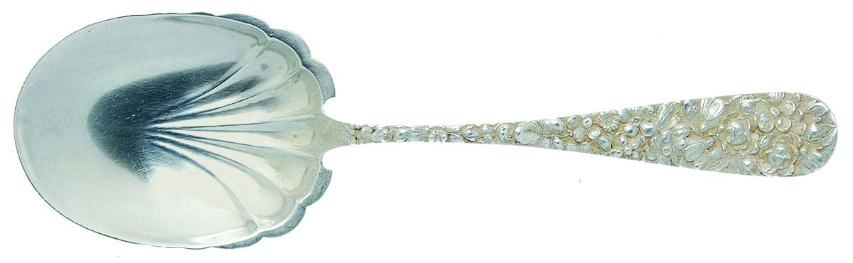 Sterling Flatware Solid Serving Spoon by Unknown Mfg Silver-1