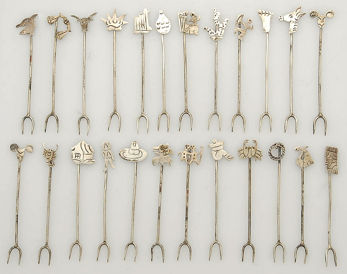 Sterling Flatware Individual Hors d'Oeuvres Fork - Set of 24 by Unknown Mfg Silver-1