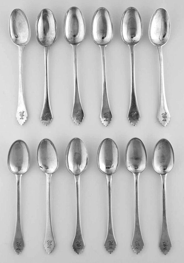 Sterling Flatware (Set of 12) Demitasse Spoon by Unknown Mfg Silver-1