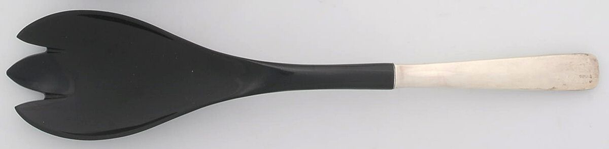 Sterling Flatware Salad Serving Spoon with Plastic Bowl by Unknown Mfg Silver-1
