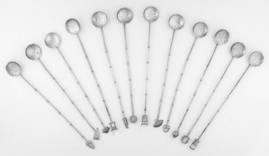 Sterling Flatware Iced Tea Spoon - Set of 12 by Unknown Mfg Silver-1