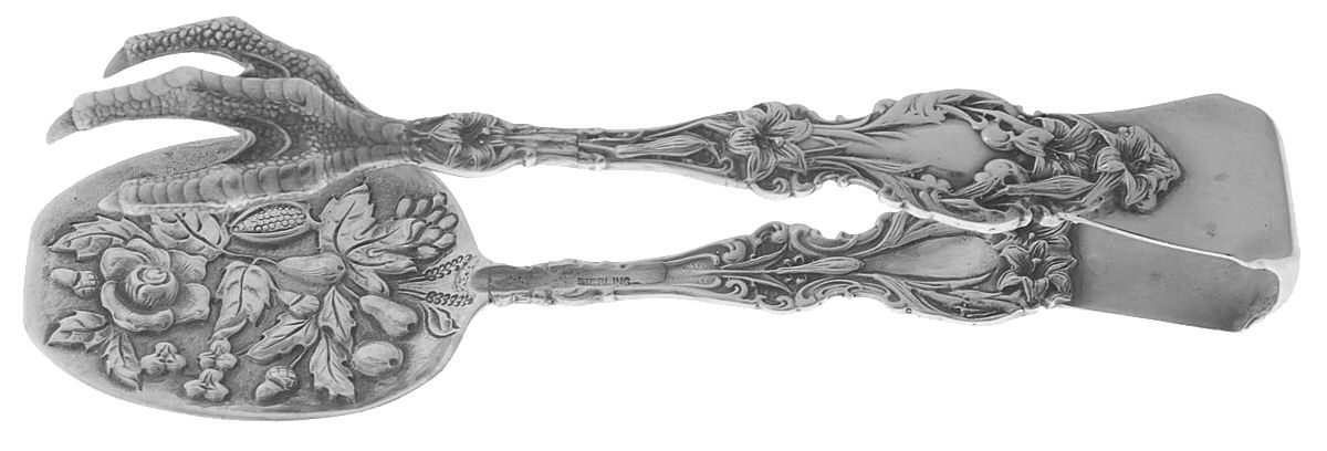 Sterling Flatware Large Solid Sandwich Tongs by Unknown Mfg Silver-1