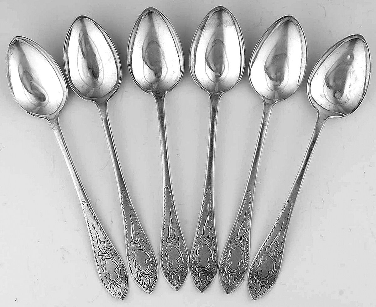 Sterling Flatware (Set of 6) Demitasse Spoons by Unknown Mfg Silver-1