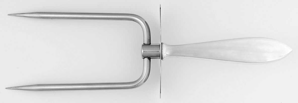 Sterling Flatware Large Joint/Roast Holder Fork by Unknown Mfg Silver-1