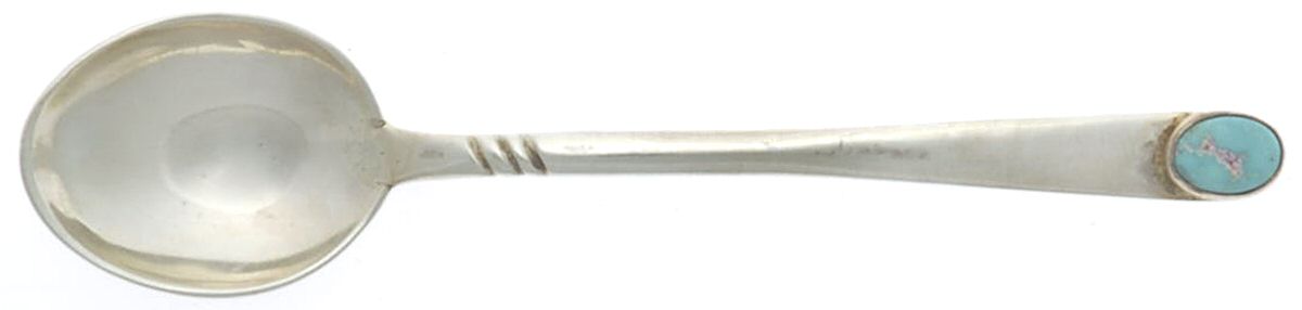 Sterling Flatware Enameled Demitasse Spoon by Unknown Mfg Silver-1